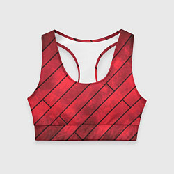 Топик спортивный женский Red Boards Texture, цвет: 3D-принт