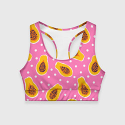 Женский спортивный топ Папайя на розовом