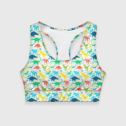 Топик спортивный женский DINOSAUR, цвет: 3D-принт