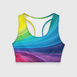 Топик спортивный женский Радуга, цвет: 3D-принт