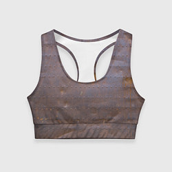 Топик спортивный женский Ржавый металл, цвет: 3D-принт