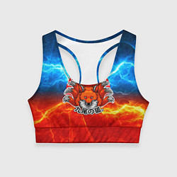 Топик спортивный женский Огненная лисичка, цвет: 3D-принт