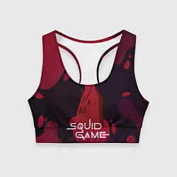 Топик спортивный женский Игра в кальмара Red Black, цвет: 3D-принт