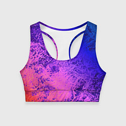 Топик спортивный женский Абстрактный пурпурно-синий, цвет: 3D-принт