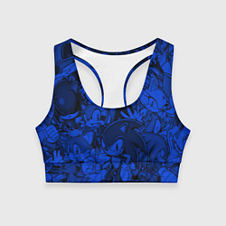 Женский спортивный топ SONIC BLUE PATTERN СИНИЙ ЁЖ