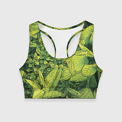 Топик спортивный женский Растительная жизнь - Хоста, цвет: 3D-принт