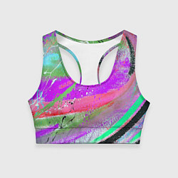 Топик спортивный женский Красочный взрыв, цвет: 3D-принт