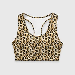 Топик спортивный женский Пятна Дикого Леопарда, цвет: 3D-принт
