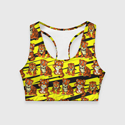 Топик спортивный женский Няшные Тигрята, цвет: 3D-принт