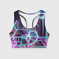 Топик спортивный женский Неоновая трубка, цвет: 3D-принт