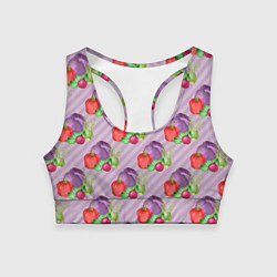 Топик спортивный женский Овощной микс Vegan, цвет: 3D-принт