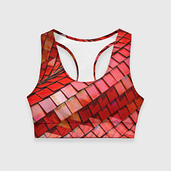 Топик спортивный женский Красная спартаковская чешуя, цвет: 3D-принт