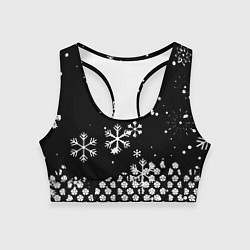 Топик спортивный женский Чёрный клевер снежинки, цвет: 3D-принт