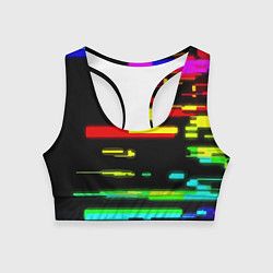 Топик спортивный женский Color fashion glitch, цвет: 3D-принт
