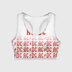 Топик спортивный женский Acdc Паттерн, цвет: 3D-принт