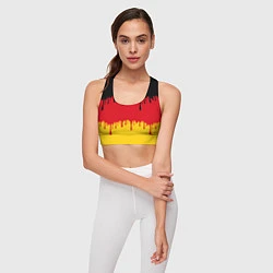 Топик спортивный женский Флаг Германии потёки, цвет: 3D-принт — фото 2
