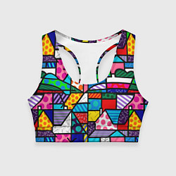 Топик спортивный женский Ромеро Бритто красочный узор, цвет: 3D-принт