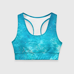 Топик спортивный женский Голубой океан Голубая вода, цвет: 3D-принт