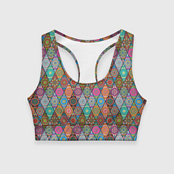 Топик спортивный женский Мандалы Текстура, цвет: 3D-принт
