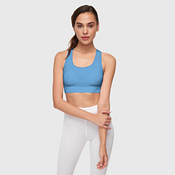 Топик спортивный женский Вязаный узор голубого цвета, цвет: 3D-принт — фото 2