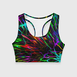 Топик спортивный женский Neon pattern Vanguard, цвет: 3D-принт