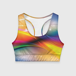 Топик спортивный женский Абстрактные линии разных цветов, цвет: 3D-принт