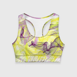 Топик спортивный женский Абстракция Желтый и розовый Дополнение Коллекция G, цвет: 3D-принт