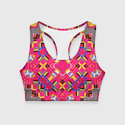 Топик спортивный женский Розовый абстрактный современный узор, цвет: 3D-принт