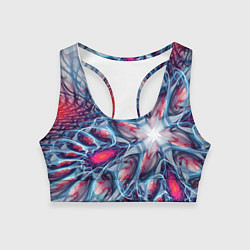 Топик спортивный женский Абстрактный экспрессивный красочный паттерн Abstra, цвет: 3D-принт