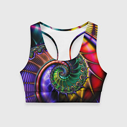 Топик спортивный женский Красочная фрактальная спираль Colorful fractal spi, цвет: 3D-принт