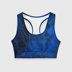 Топик спортивный женский Синий абстрактный дым, цвет: 3D-принт
