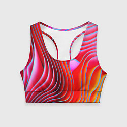 Женский спортивный топ Разноцветные неоновые полосы Волна Multicolored ne