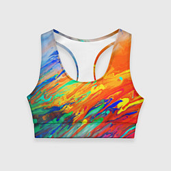 Топик спортивный женский Буйство красок Лето Riot of colors Summer, цвет: 3D-принт