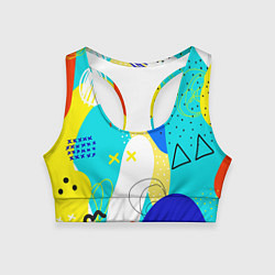 Топик спортивный женский ABSTRACT COLORED GEOMETRIC SHAPES, цвет: 3D-принт