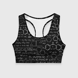 Топик спортивный женский Химия -формулы, цвет: 3D-принт