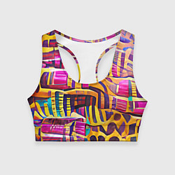 Топик спортивный женский Африканские яркие мотивы, цвет: 3D-принт