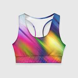 Топик спортивный женский Абстрактный разноцветный текстурированный фон, цвет: 3D-принт
