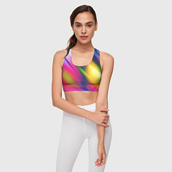 Топик спортивный женский Абстрактный разноцветный текстурированный фон, цвет: 3D-принт — фото 2