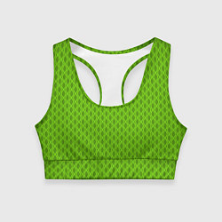Топик спортивный женский Зеленые ячейки текстура, цвет: 3D-принт