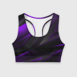 Топик спортивный женский Geometry Черный и фиолетовый, цвет: 3D-принт