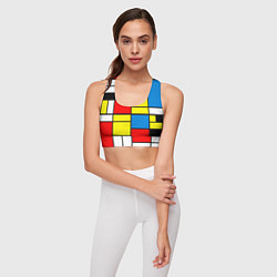 Топик спортивный женский Texture of squares rectangles, цвет: 3D-принт — фото 2