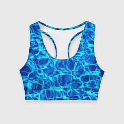 Топик спортивный женский Текстура поверхности воды, цвет: 3D-принт