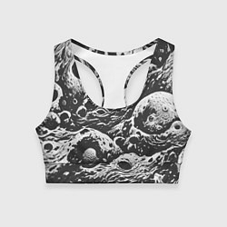 Топик спортивный женский Тёмный космический паттерн, цвет: 3D-принт