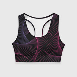 Топик спортивный женский Неоновые волны градиент, цвет: 3D-принт