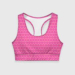 Топик спортивный женский Розовые цветочки - паттерн из ромашек, цвет: 3D-принт