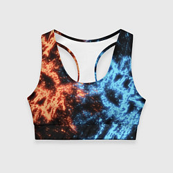 Топик спортивный женский Fire and Water Огонь и вода, цвет: 3D-принт