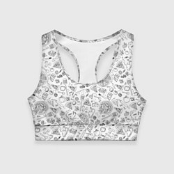 Топик спортивный женский КУЛИНАРНЫЙ УЗОР, цвет: 3D-принт
