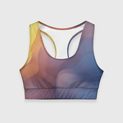Топик спортивный женский Оранжево-фиолетовый абстрактный дым, цвет: 3D-принт