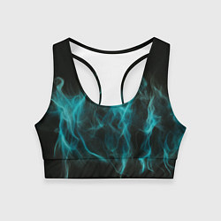 Топик спортивный женский Абстрактный голубой дым, цвет: 3D-принт