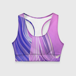 Топик спортивный женский Волнообразные абстрактные розовые паттерны, цвет: 3D-принт